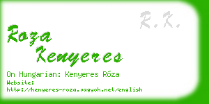 roza kenyeres business card